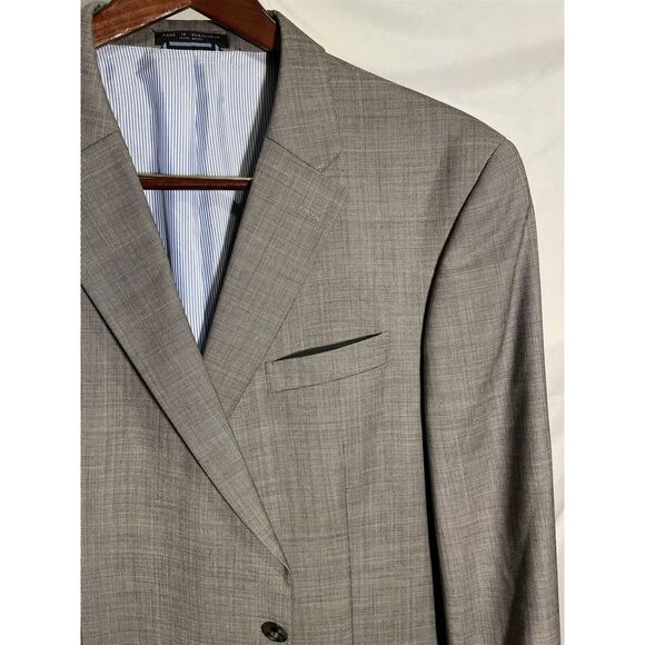 Tommy Hilfiger 48L Gray‎ Subtle Windowpane 100% Wool Btn Blazer